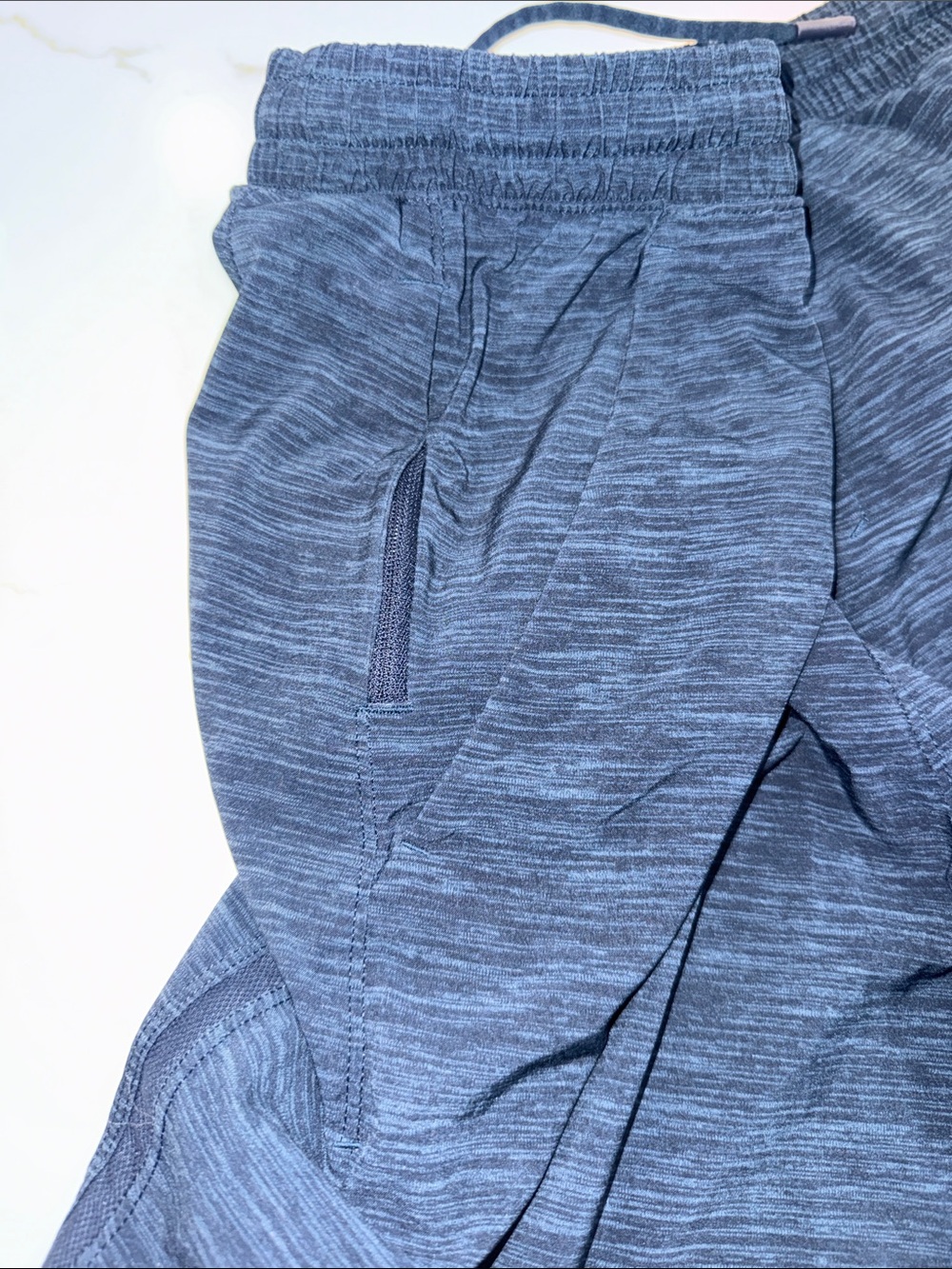 lululemon athletica Heathered Blue Performance Shorts Pace Breaker - Picture 5 of 5